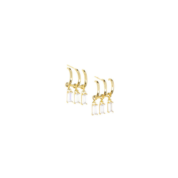 Marlyn Schiff - 3 cz charm stud earring