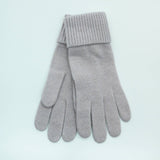 Portolano - CASHMERE GLOVES WITH RIBBED CUFF: MEDIUM HTH GREY