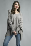 Tempo Paris Silver Knit Poncho Taupe