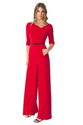 Black Halo 3/4 Sleeve Jackie O Jumpsuit