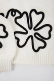 SAACHI - Cropped Flower Squiggle Cardigan