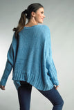 Tempo Paris Blue Alpaca Crop Pullover Sweater