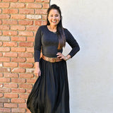 Skinnytees - Lurex Long Sleeved Crew: Missy