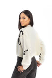 SAACHI - Cropped Flower Squiggle Cardigan