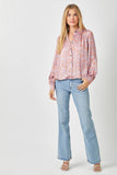 Mystree - Satin Printed Flowy Blouse