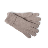 Portolano - CASHMERE GLOVES WITH RIBBED CUFF: MEDIUM HTH GREY