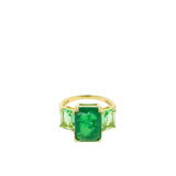 Marlyn Schiff - Gold plated rectangle cut 3 stone ring