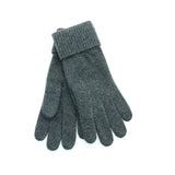 Portolano - CASHMERE GLOVES WITH RIBBED CUFF: MEDIUM HTH GREY