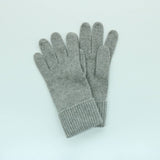 Portolano - CASHMERE GLOVES WITH RIBBED CUFF: MEDIUM HTH GREY