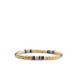 Marlyn Schiff - Small heishi & metal disc stretch bracelet