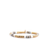 Marlyn Schiff - Small heishi & metal disc stretch bracelet