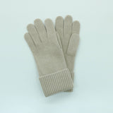 Portolano - CASHMERE GLOVES WITH RIBBED CUFF: MEDIUM HTH GREY