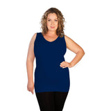 Skinnytees - Plus V Neck Tank: Black