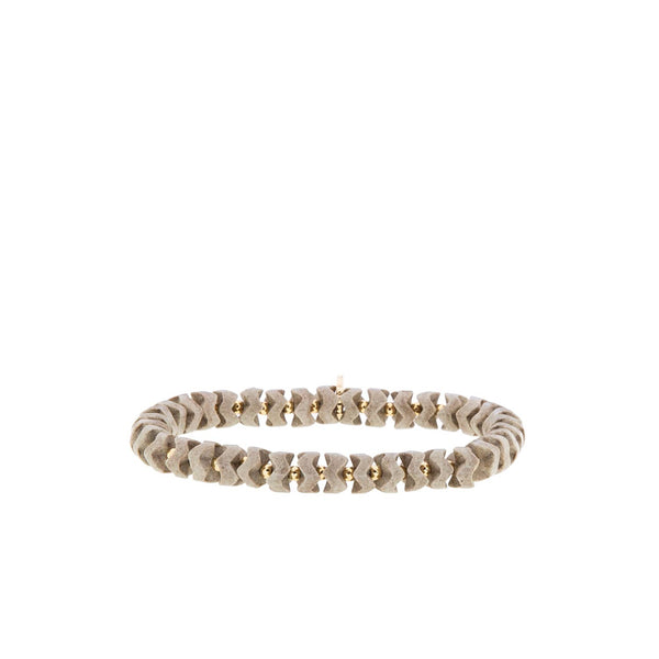 Marlyn Schiff - Large herringbone bead stretch bracelet