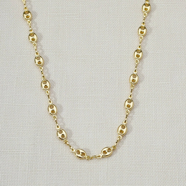 GoldFi - 18k Gold Filled Fancy Puff Links Chain Necklace