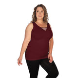 Skinnytees - Plus Mesh V Neck Tank: Black