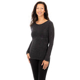 Skinnytees - Lurex Long Sleeved Crew: Plus