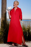 TINA Stephens Italy - Fernanda Open Collar Linen Dress