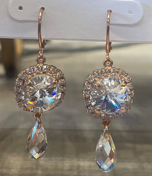 Rachel Marie Rose Gold Swarovski Crystal Earring