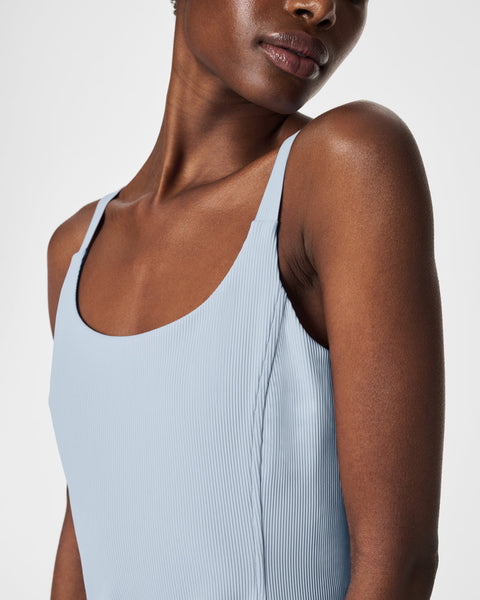 spanx get moving ribbed dress Spanx Straight Fit Rib Dress Oxford XS