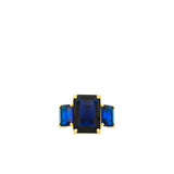 Marlyn Schiff - Gold plated rectangle cut 3 stone ring