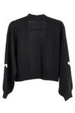 SAACHI - Cropped Flower Squiggle Cardigan