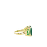 Marlyn Schiff - Gold plated rectangle cut 3 stone ring
