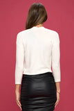 Renee C. - Made in USA Brushed Knit Cashmere Like Bolero Cardigan