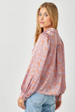 Mystree - Satin Printed Flowy Blouse