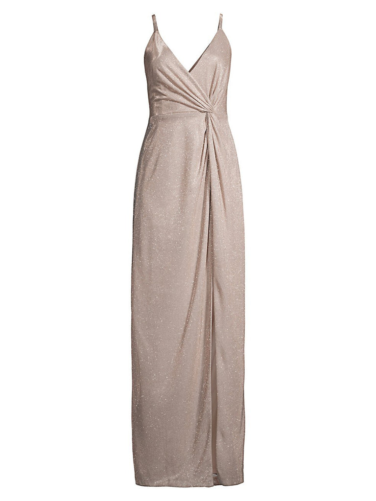 aidan mattox metallic dress Aidan Mattox METALLIC SEQUIN BEADED GODET GOWN
