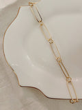 Oval paper clip chain necklace