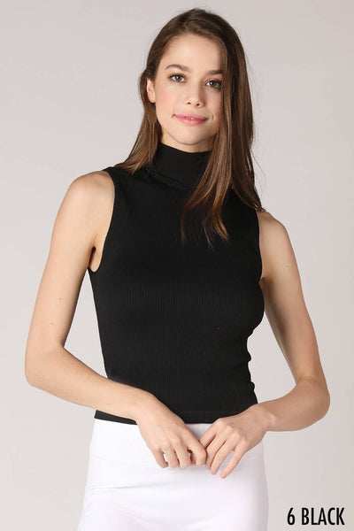 NIKIBIKI  Ribbed Turtleneck Sleeveless Top