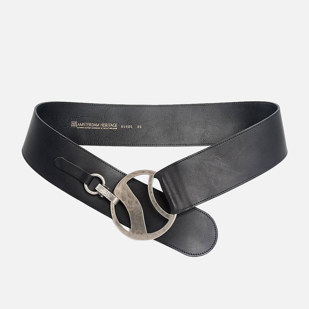 Women's Wide Real Leather Waist Belt - AMSHRTG – Amsterdam