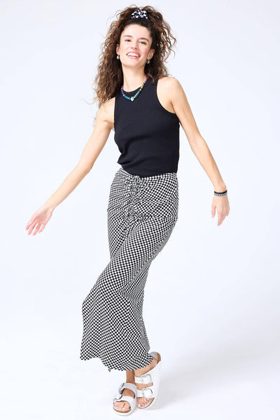 Terez Trumpet Maxi  Skirt in Racing Check