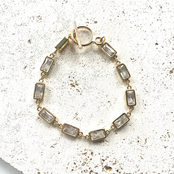 Crystal bracelet boutique salon jewelry handmade tennis: Gold