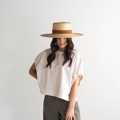 Gigi Pip Capri Straw Boater Hat – Satori Boutique display picture 1