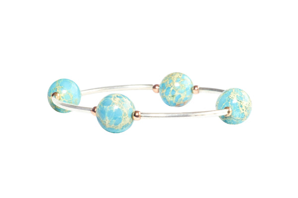 Made as Intended - 12mm Blue Jasper Blessing Bracelet