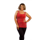 Skinnytees - Plus Lurex Tank: Red