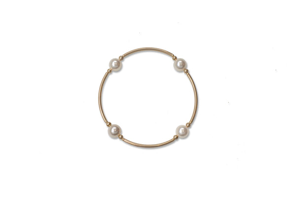 Made as Intended White Pearl Blessing Bracelet with Gold Filled Tubes