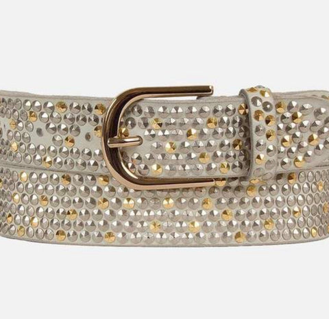 Amsterdam Heritage Zina White Studded Belt