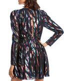 Lini Gemma Puff - Sleeve Rainbow Metallic Dress