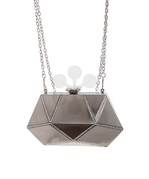 Stella Pave Crystal Metal Clutch