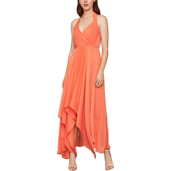 BCBGMAXAZRIA Chiffon High Low Halter Wrap Dress – Satori Boutique