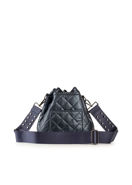 Haute Shore  Black Puffer Quilted Bucket Bag - Lindsey Carbon