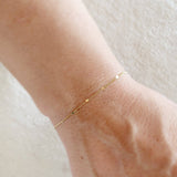 GoldFi - 18k Gold Filled 1mm Curb Bracelet With Pressed Details