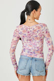Mystree -Floral Ruching Top