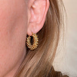 GoldFi - 18k Gold Filled Beaded Cluster Hoop Earrings