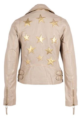 Mauritius Christy Star Detail Leather Jacket