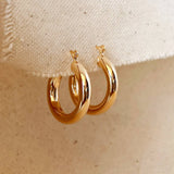 GoldFi - 18k Gold Filled Classic 25mm Tube Hoop Earrings