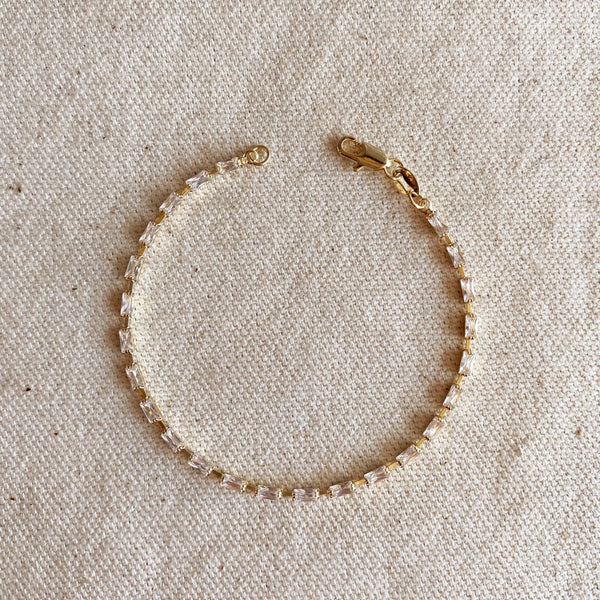 GoldFi - 18k Gold Filled Baguette Tennis Bracelet